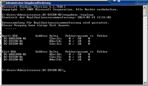 Ausgabe von repadmin /replsum
