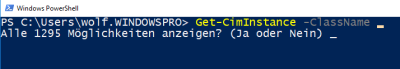 Bei einer sehr großen Zahl an möglichen Werten für einen Parameter fragt PSReadline nach, ob man sie anzeigen möchte.
