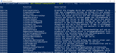 Viele Funktionen von PSReadline sind noch nicht mit einer Tastenkombination belegt Viele Funktionen von PSReadline sind noch nicht mit einer Tastenkombination belegt